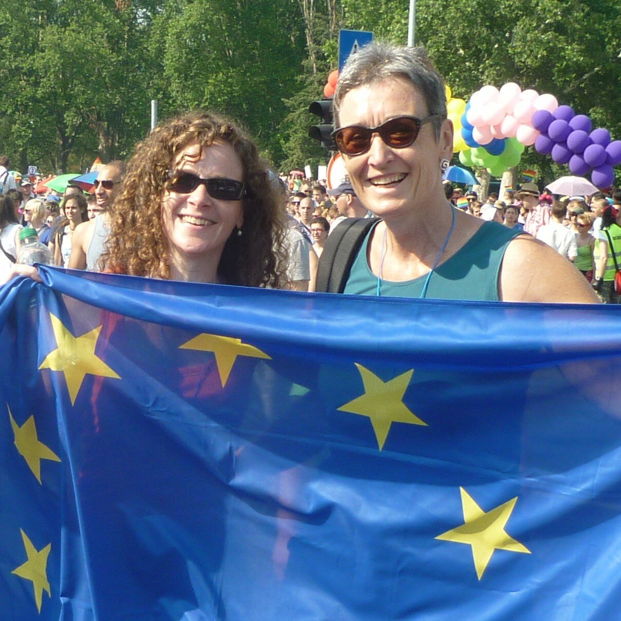 Sophie in 't Veld and Ulrike Lunacek at Budapest Pride